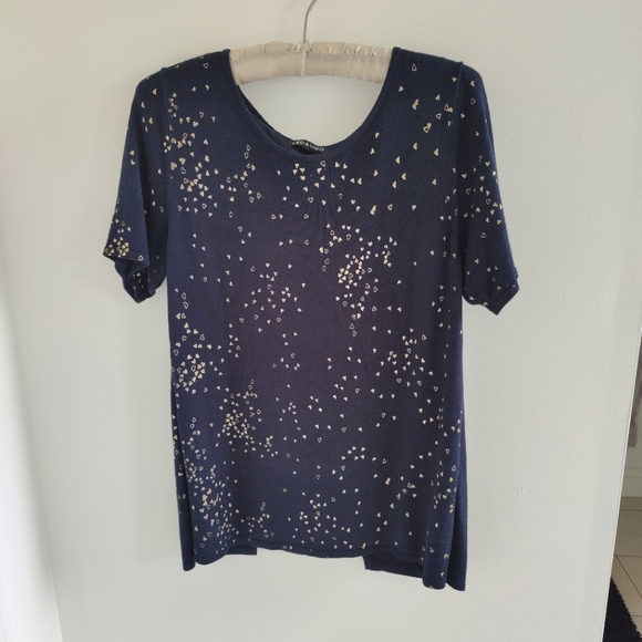 Navy Blue 🔵 with tiny gold heart Short Sleeve Sweater | Leo & UGO 🇫🇷 - Picture 3 of 14